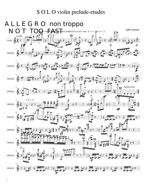 " The  DEVIL's  STAIRCASE " Concert Study for  Violin  SOLO