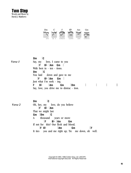 Two Step - Dave Matthews Band (Guitar Chords-Lyrics)