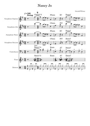 Nancy ビッグバンド 楽譜 Nancy Jo - Gerald Wilson Big Band Sheet Music for Piano