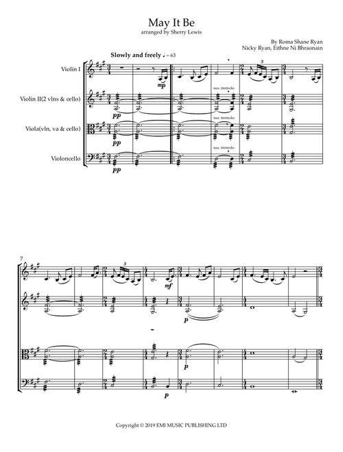 May It Be (Chantage Version) (Arr. Sherry Lewis) (String Ensemble)
