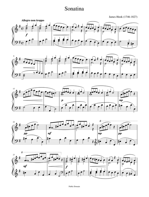 Sonatina in G Major - James Hook