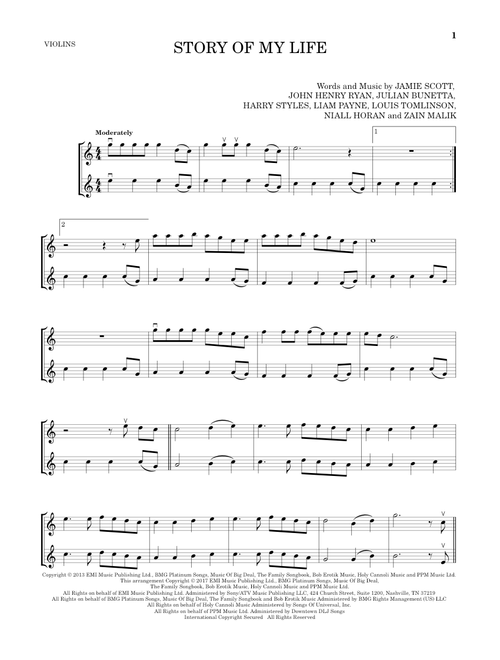 Story Of My Life - One Direction (Violin Duet)
