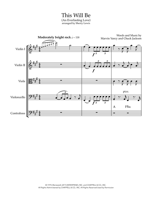 This Will Be (An Everlasting Love) (Arr. Sherry Lewis) - Natalie Cole (String Ensemble)