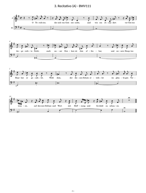 BWV111/3. Recitative (A)