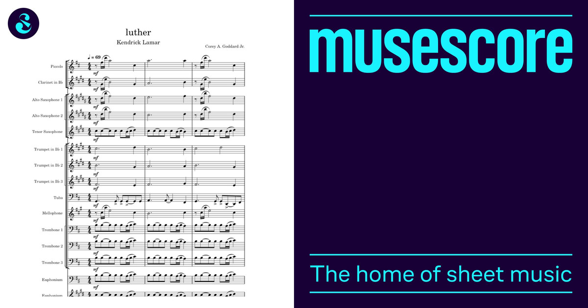 Luther kendrick lamar sheet music for trombone tuba oboe saxophone