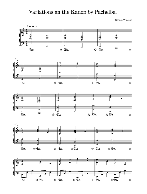 Variations on the Kanon by Pachelbel