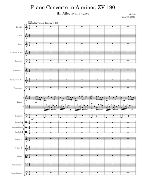 Piano Concerto in A minor, ZV 190: III - Allegro alla turca (v2) – zavierlong