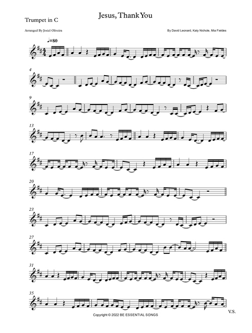 Jesus, Thank You (Arr. Josiel Oliveira) - David Leonard (Trumpet Solo)