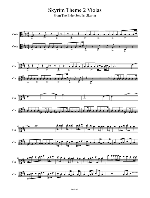 Skyrim theme-2 Violas