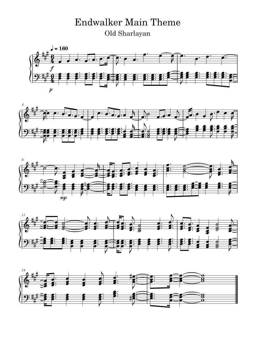 Enwalker Main Theme Sheet Music for Piano (Solo) | MuseScore.com