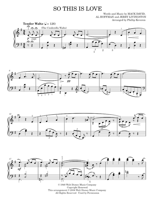 So This Is Love (The Cinderella Waltz) [Classical version] (arr. Phillip Keveren) - Mack David