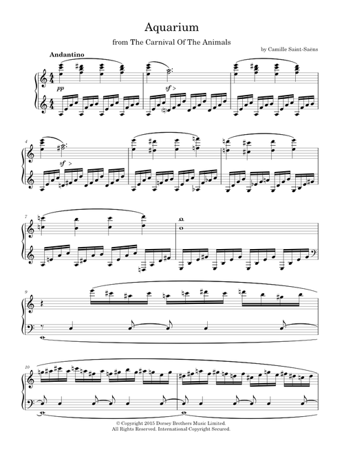 Aquarium (from "The Carnival Of The Animals") - Camille Saint-Saëns (Piano Solo)
