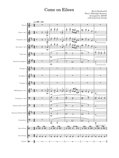 Come on Eileen | for Marching Band