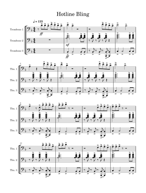 Hotline bling - Drake (Trombone Fanfare)
