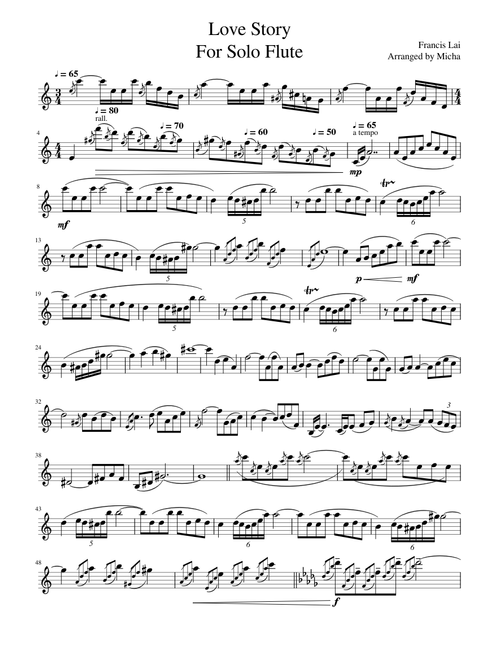 Love Story For Solo Flute