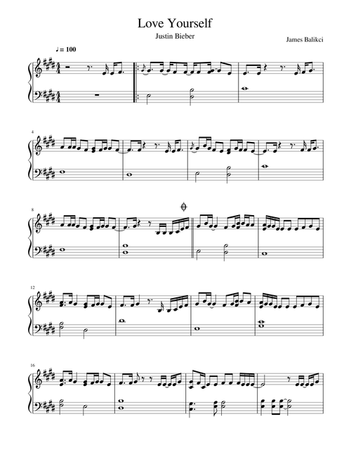Justin Bieber - Love Yourself (Piano)