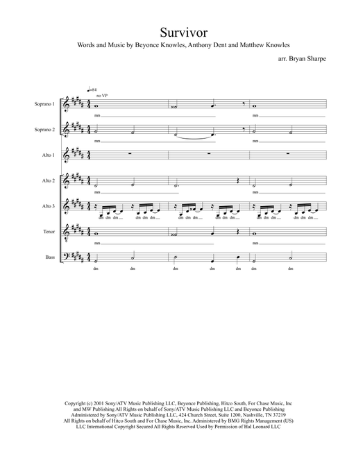 Survivor (Arr. Bryan Sharpe) - Destiny's Child (Choral, SATB)