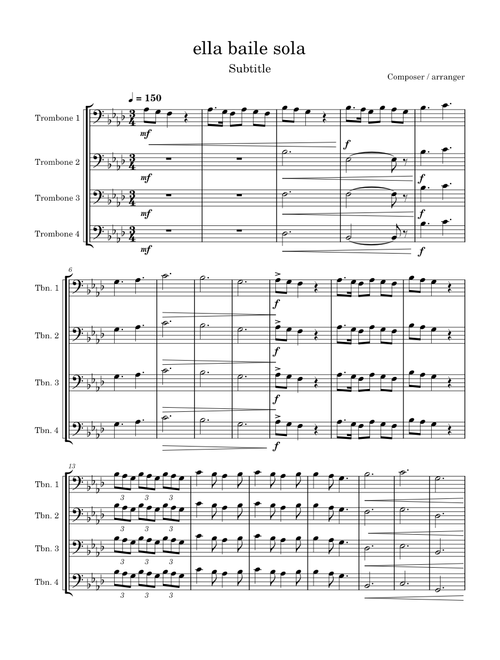 Ella Baila Sola  – Eslabon Armado y Peso Pluma Ella Baila Sola Trombone fanfare