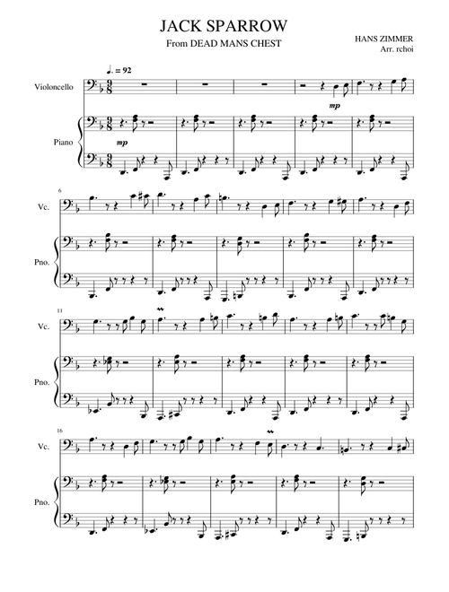 JACK SPARROW (cello & piano)