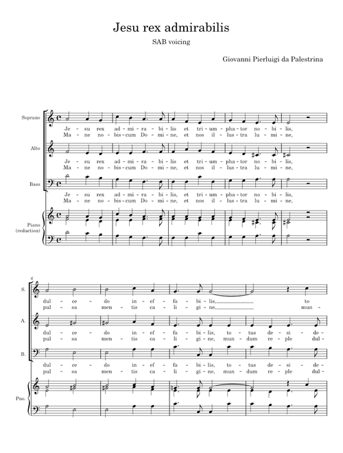 Jesu! Rex admirabilis - Giovanni Pierluigi da Palestrina