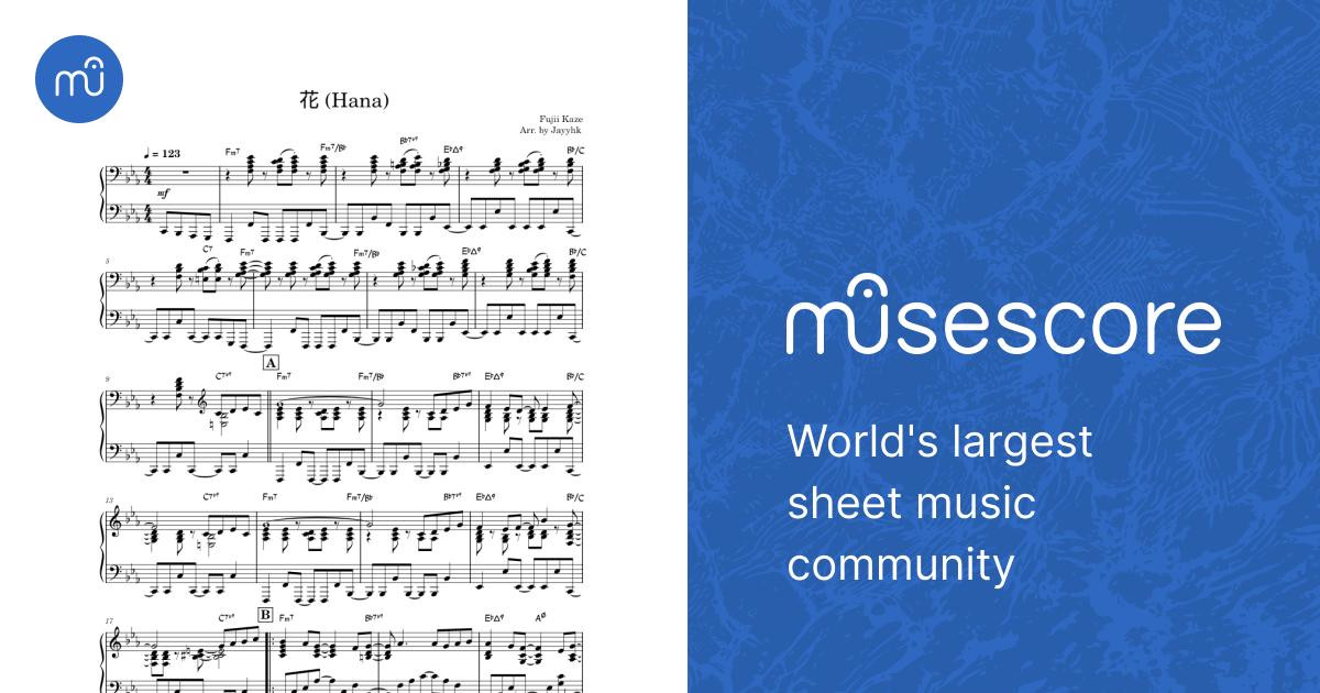 花 (Hana) – Fujii Kaze Sheet Music with Chords for Piano