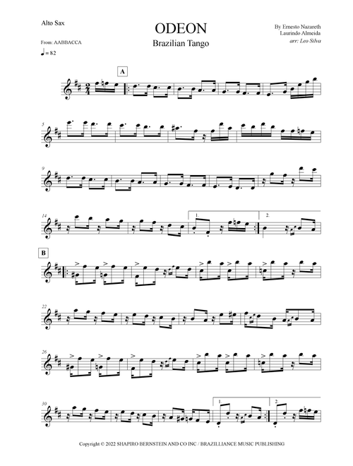 Odeon (Arr. Leo Silva) - Antoine Zemor (Alto Sax Solo)