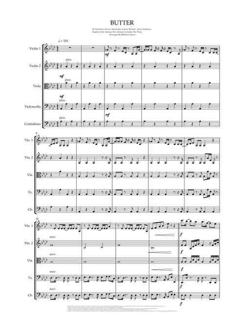 Butter (Arr. Matthew pyeon) - BTS (String Ensemble)