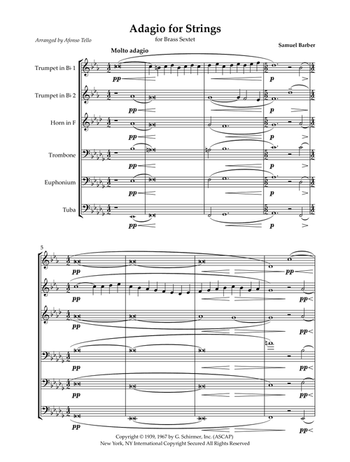 Agnus Dei (Arr. Afonso Tello) - Samuel Barber, Adapted By The Composer (Brass Ensemble)