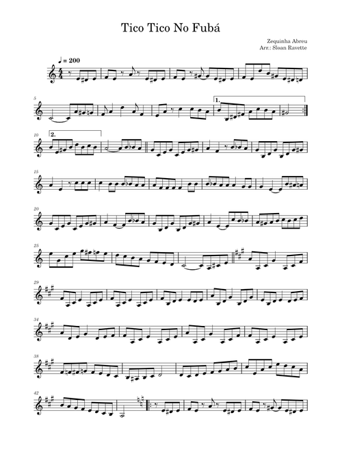Tico Tico – Zequinha de Abreu Tico TIco No Fubá