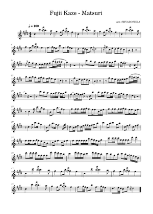 Matsuri – Fujii Kaze Sheet Music for Trombone, Euphonium, Tuba, Flute ...
