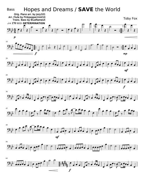 Hopes and Dreams / SAVE the World Cello/Bass