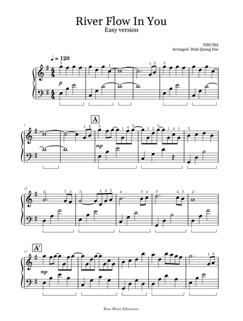 River Flow In You Easy Version