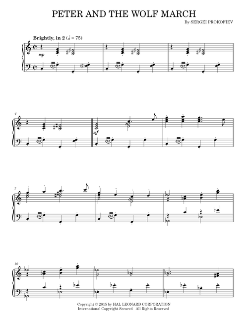 Peter And The Wolf March - Sergei Prokofiev (Piano Solo)
