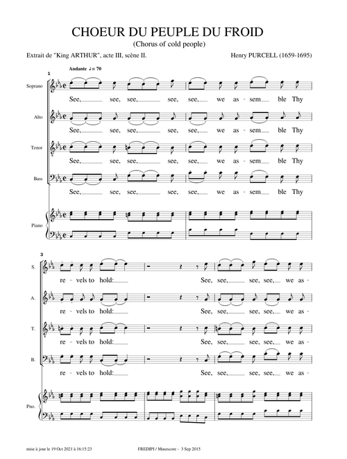 King Arthur, Z.628 (Chorus of cold people) - Henry Purcell