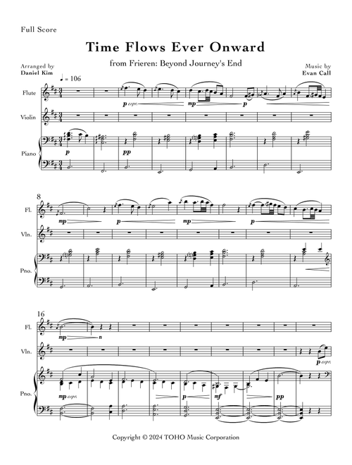 Time Flows Ever Onward (Arr. Daniel Kim) - Evan Call (Small Ensemble)