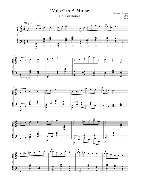 Valse in A minor (Arrangement)