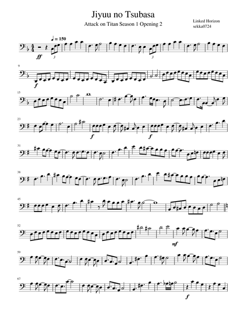 Jiyuu no Tsubasa for Cello