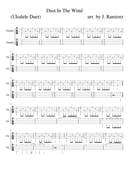 Dust In The Duet ( Ukulele Duet) – Kansas Dust In The Wind Ukulele Duet