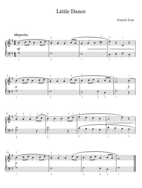 Türk - Little Dance (A Lovely Day) in G Major - Easy - Daniel Gottlob Türk