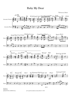 Play Official version of Ruby my dear Sheet Music by Thelonious Monk ...