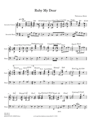 Dear Ruby Play Official version of Ruby my dear Sheet Music by Thelonious Monk ...