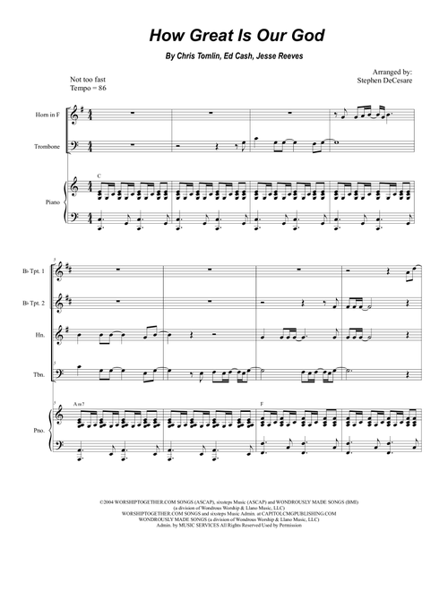 How Great Is Our God (Arr. Stephen DeCesare) - Chris Tomlin (Brass Ensemble)