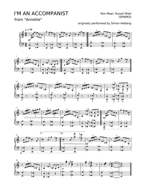 I’m an Accompanist (from "Annette") – Sparks
