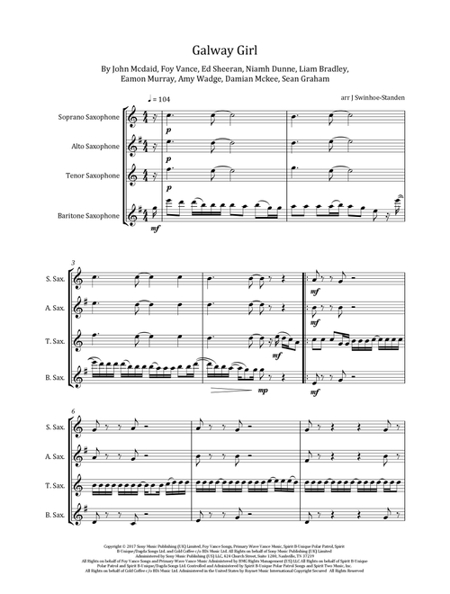 Galway Girl (Arr. J Swinhoe-Standen) - Ed Sheeran (Woodwind Ensemble)