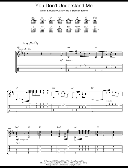 You Don't Understand Me - The Raconteurs (Guitar Tab)