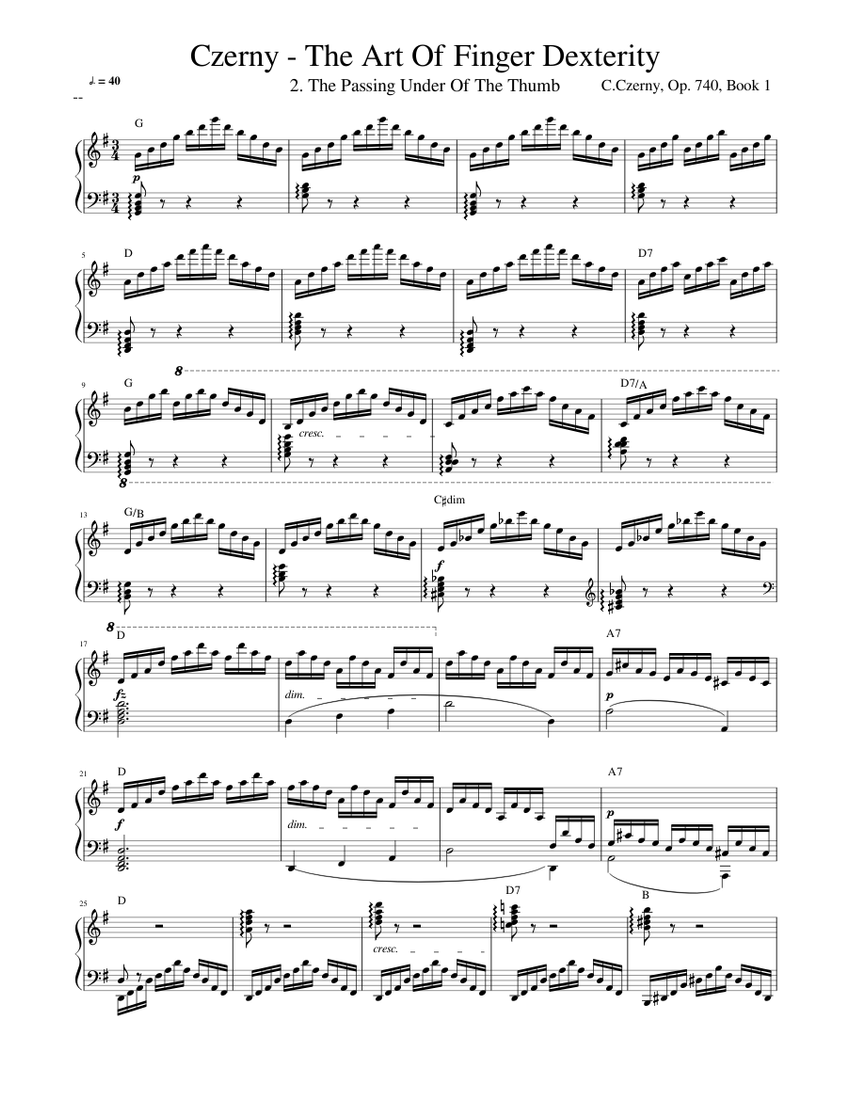 Czerny - The Art Of Finger Dexterity (Op. 740) - No. 2 Sheet Music
