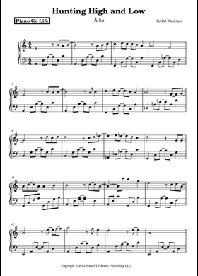 Free Hunting High And Low by a-ha sheet music | Download PDF
