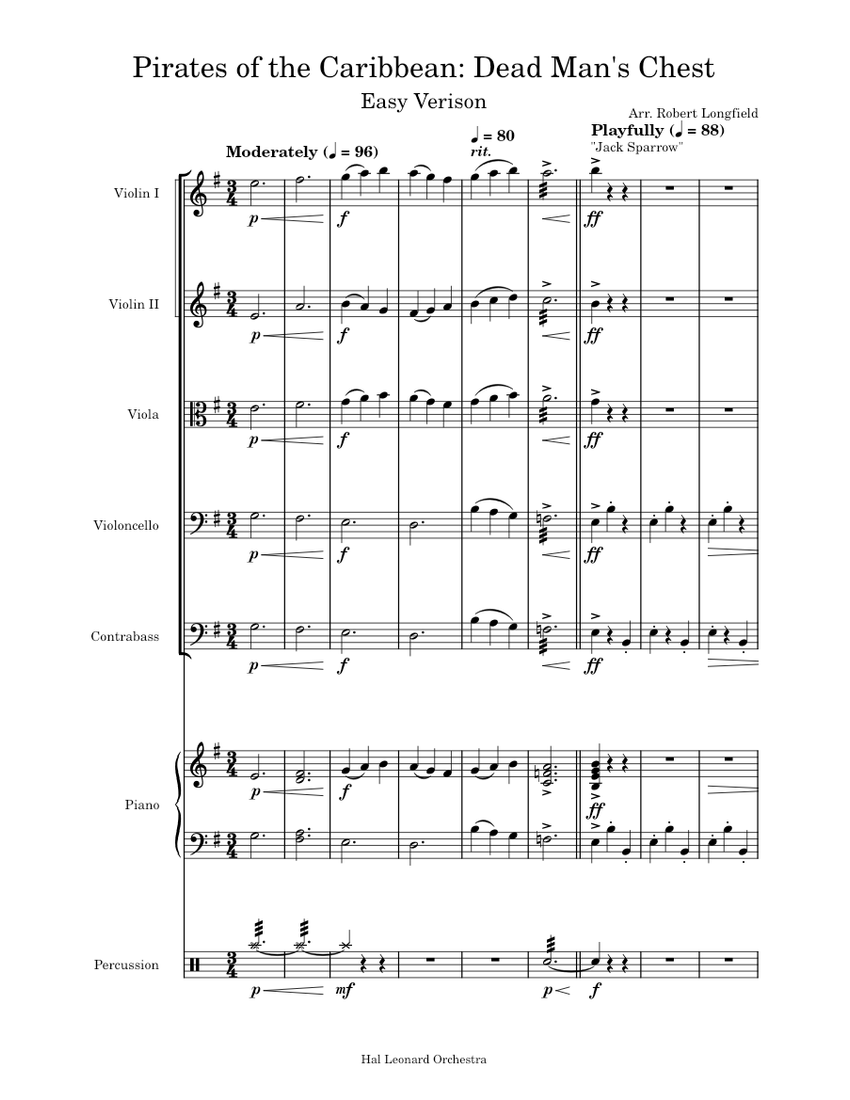 【吹奏楽譜】PIRATES OF THE CARIBBEAN Pirates of the Caribbean piano and saxophone Sheet Music for