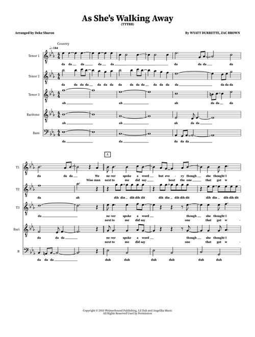 As She's Walking Away (Arr. Deke Sharon) - Zac Brown Band Featuring Alan Jackson (Choral)
