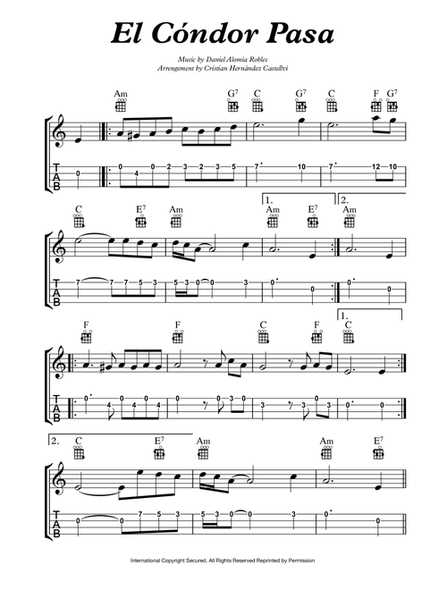 "El Cóndor Pasa" for ukelele (Arr. Cristian Hernandez Castellvi) - Daniel Alomía Robles (Ukulele)